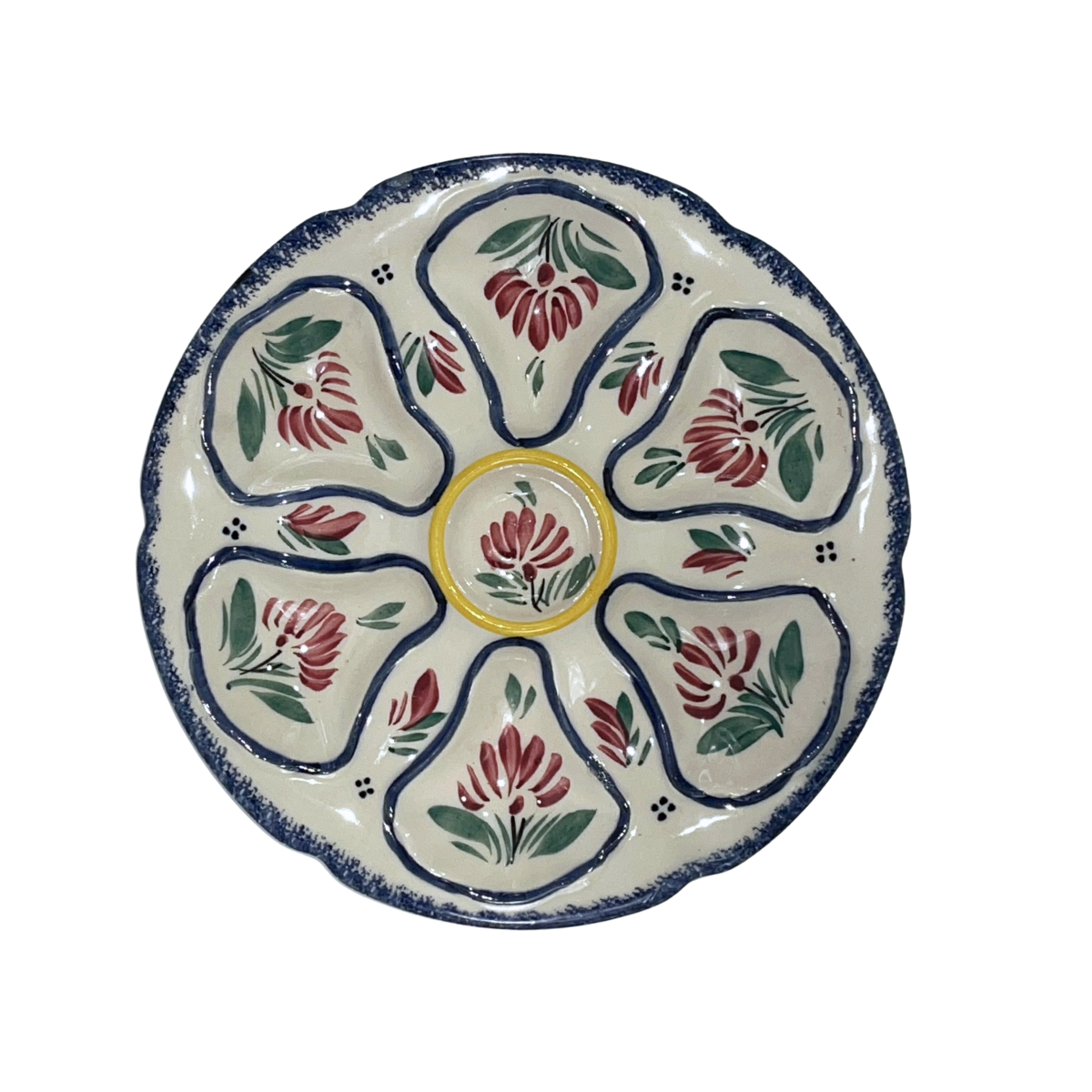 Vintage Quimper Oyster Plate